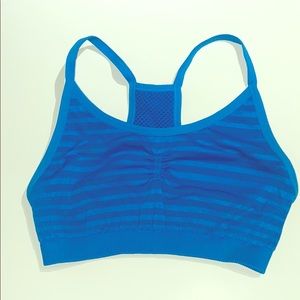 Blue Striped Sports Bra by Z by Zella